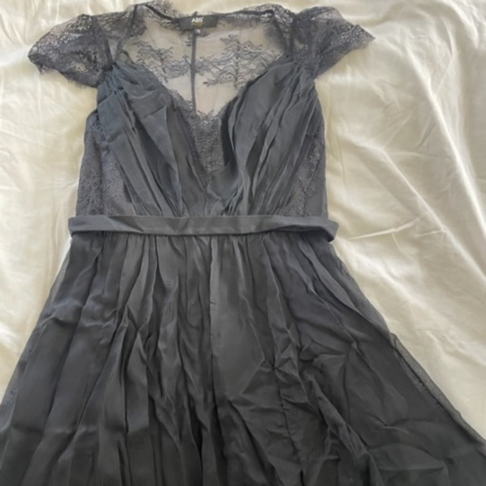 ABS Allen Schwartz Dress - Size 12 (Lace, Belted waist)